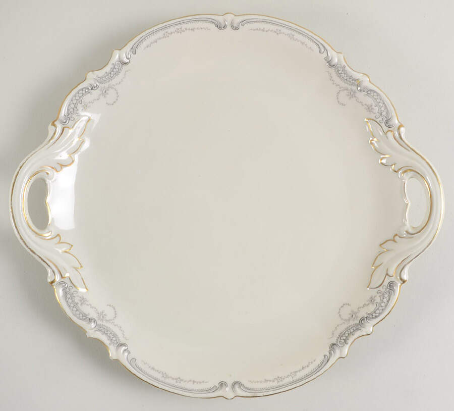 Lorelei Loreley (Gold, White) Handled Cake Plate by Hutschenreuther-1