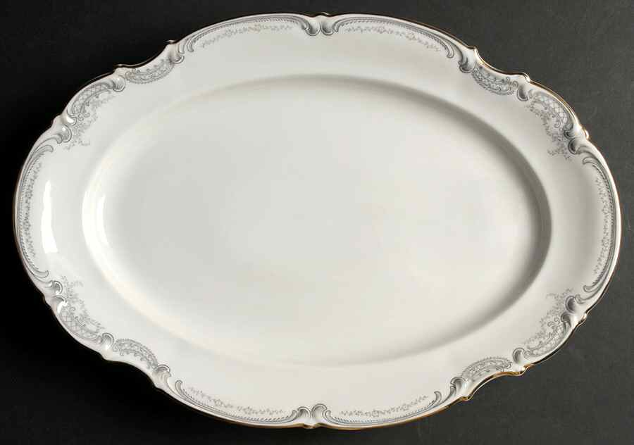 Lorelei Loreley (Gold, White) 15" Oval Serving Platter by Hutschenreuther-1