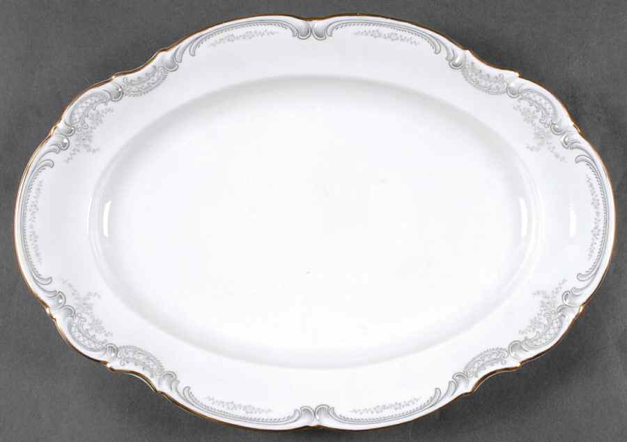 Lorelei Loreley (Gold, White) 12" Oval Serving Platter by Hutschenreuther-1