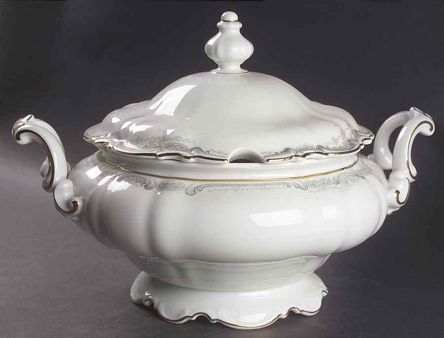 Lorelei Loreley (Gold, White) Tureen &  Lid by Hutschenreuther-1