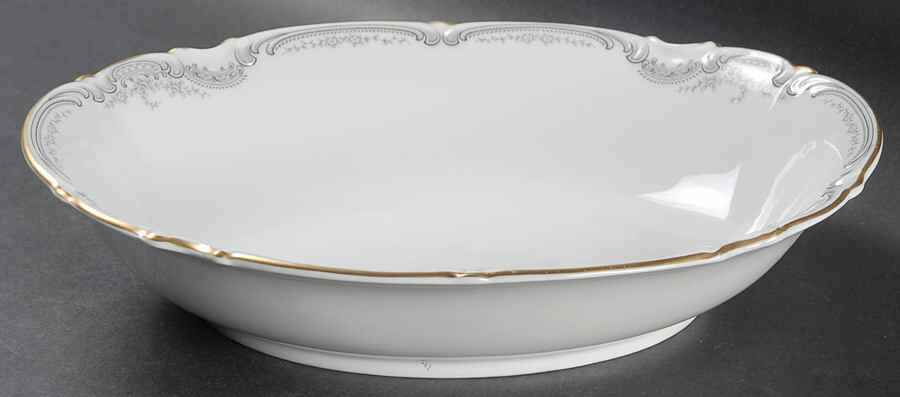 Lorelei Loreley (Gold, White) 10" Oval Vegetable Bowl by Hutschenreuther-1