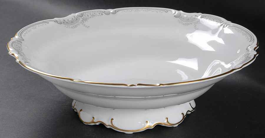 Lorelei Loreley (Gold, White) 10" Round Vegetable Bowl by Hutschenreuther-1