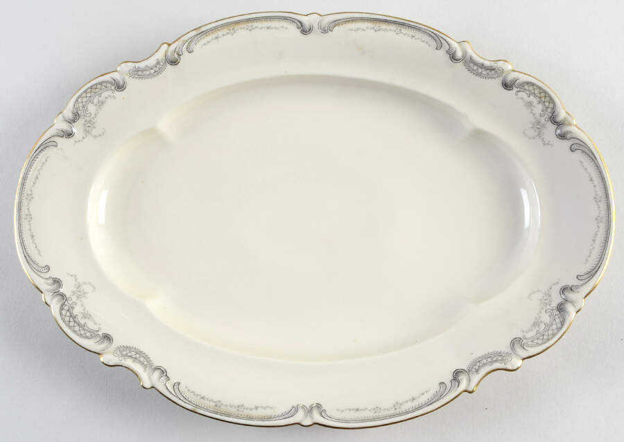 Lorelei Loreley (Gold, Cream) 13" Oval Serving Platter by Hutschenreuther-1