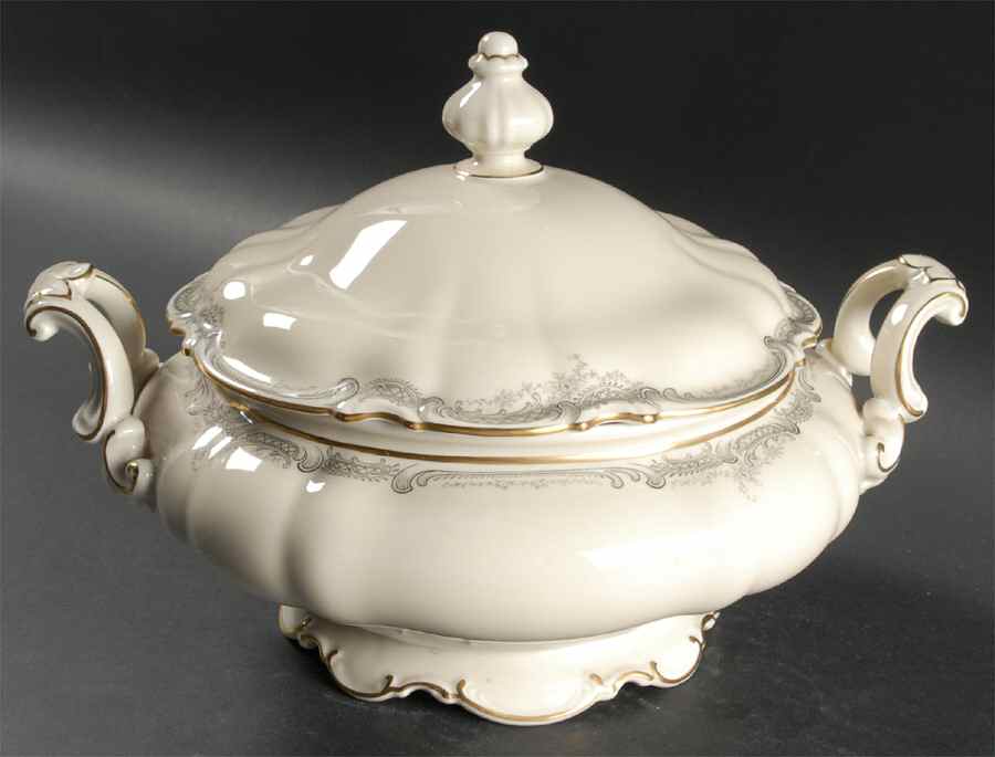 Lorelei Loreley (Gold, Cream) Round Covered Vegetable by Hutschenreuther-1