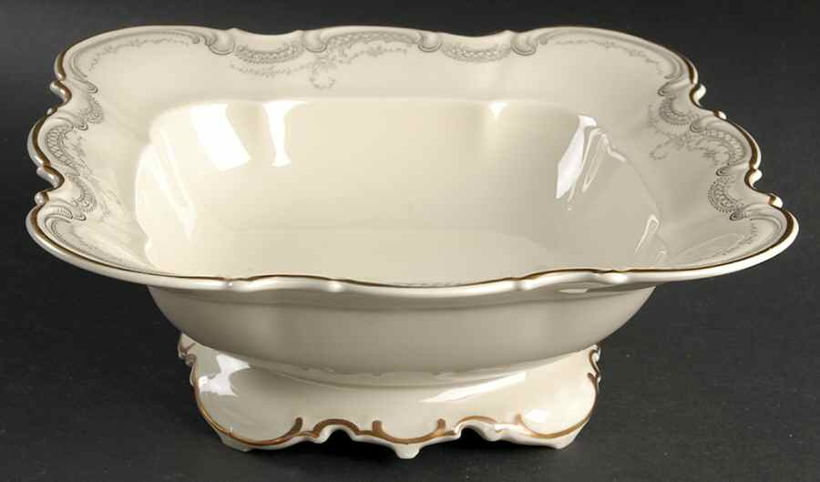 Lorelei Loreley (Gold, Cream) 10" Square Vegetable Bowl by Hutschenreuther-1