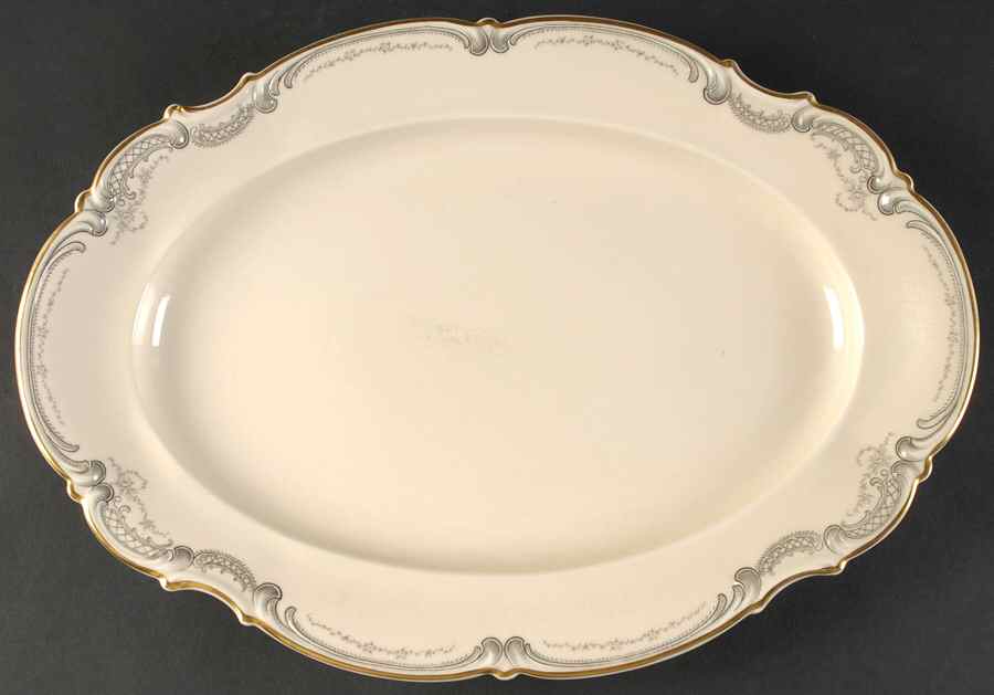 Lorelei Loreley (Gold, Cream) 15" Oval Serving Platter by Hutschenreuther-1