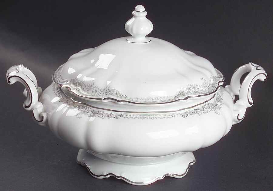 Lorelei Loreley (Platinum Trim) Round Covered Vegetable by Hutschenreuther-1