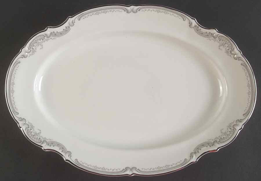 Lorelei Loreley (Platinum Trim) 15" Oval Serving Platter by Hutschenreuther-1