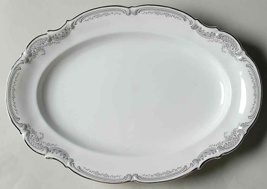 Lorelei Loreley (Platinum Trim) 12" Oval Serving Platter by Hutschenreuther-1