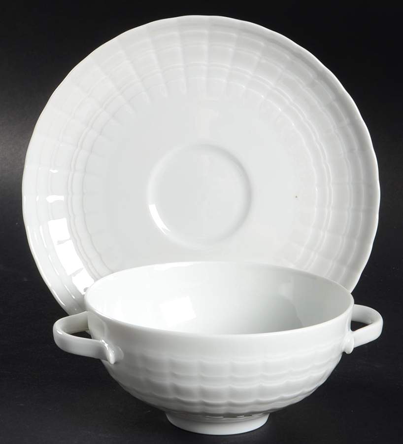 Lucina Flat Cream Soup Bowl & Saucer Set by Hutschenreuther-1