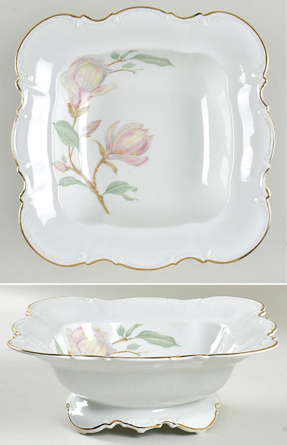Magnolia (7948, Sylvia, White) 9" Square Vegetable Bowl by Hutschenreuther-1