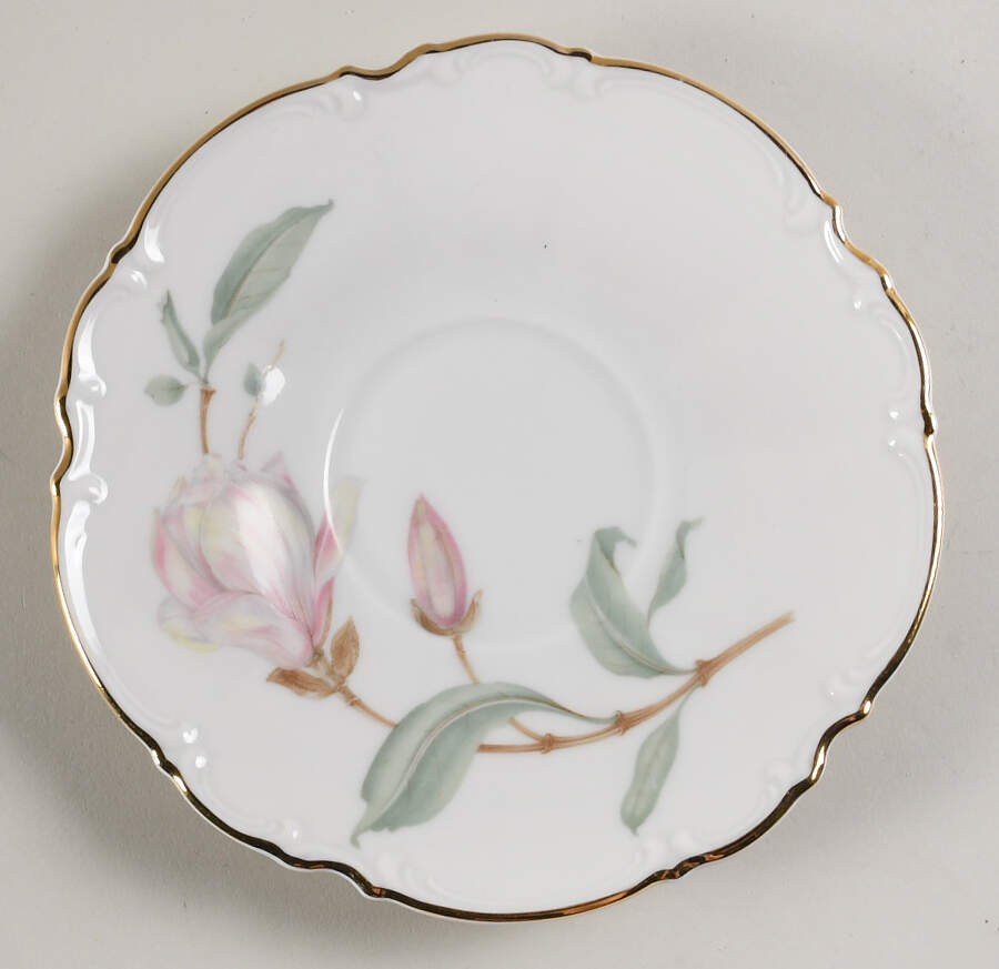 Magnolia (7948, Sylvia, White) Saucer for Footed Cup by Hutschenreuther-1