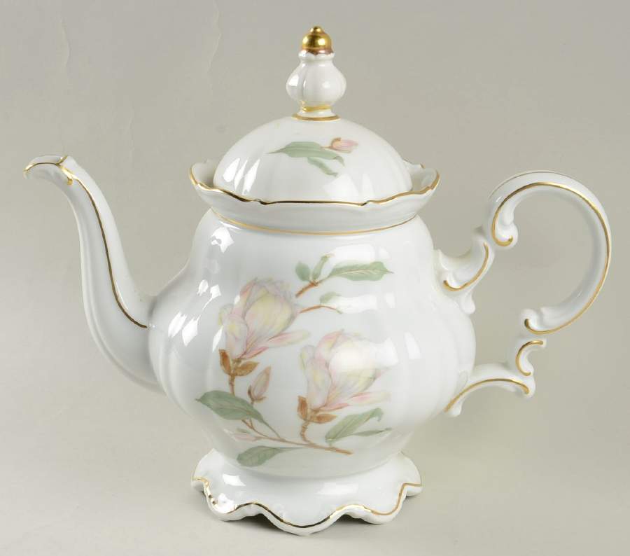 Magnolia (7948, Sylvia, White) Teapot & Lid by Hutschenreuther-1