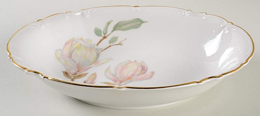 Magnolia (7948, Sylvia, White) 10" Oval Vegetable Bowl by Hutschenreuther-1