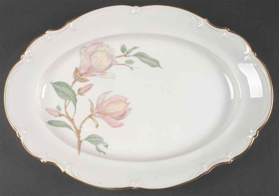 Magnolia (7948, Sylvia, White) 14" Oval Serving Platter by Hutschenreuther-1