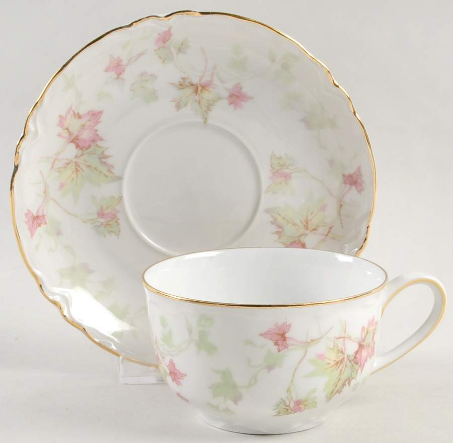 Maple Leaf (Scalloped) Flat Cup & Saucer Set by Hutschenreuther-1