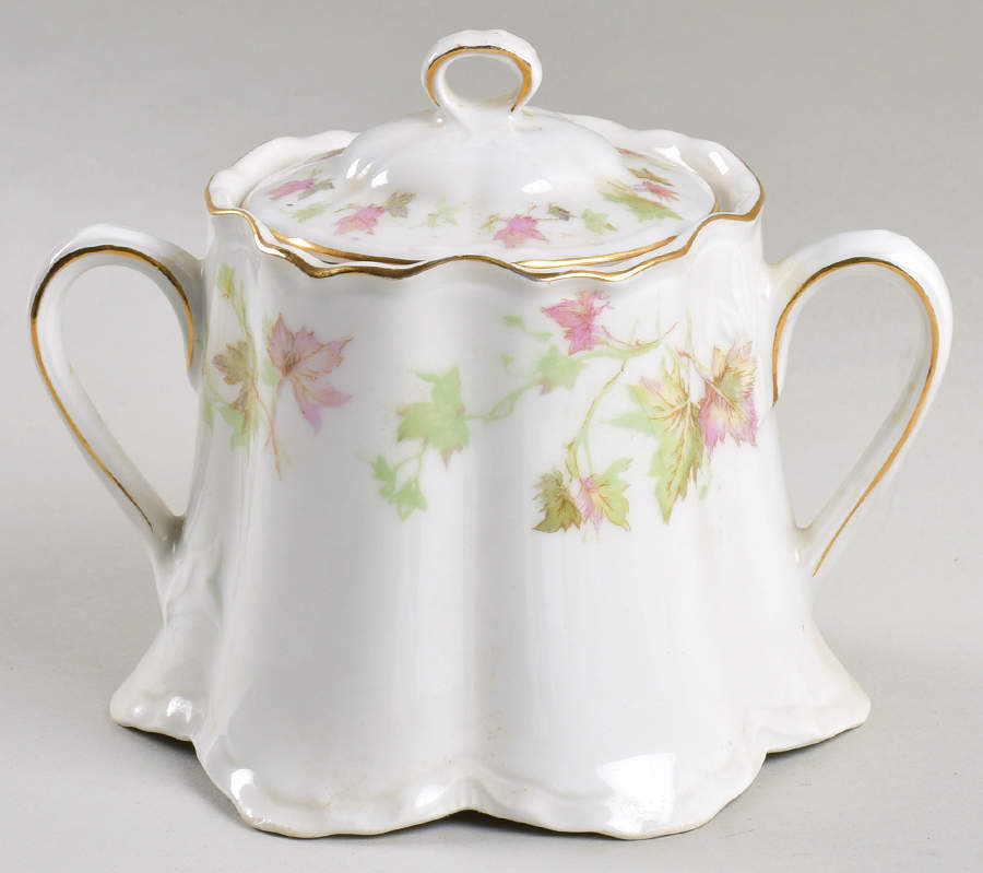 Maple Leaf (Scalloped) Sugar Bowl & Lid by Hutschenreuther-1
