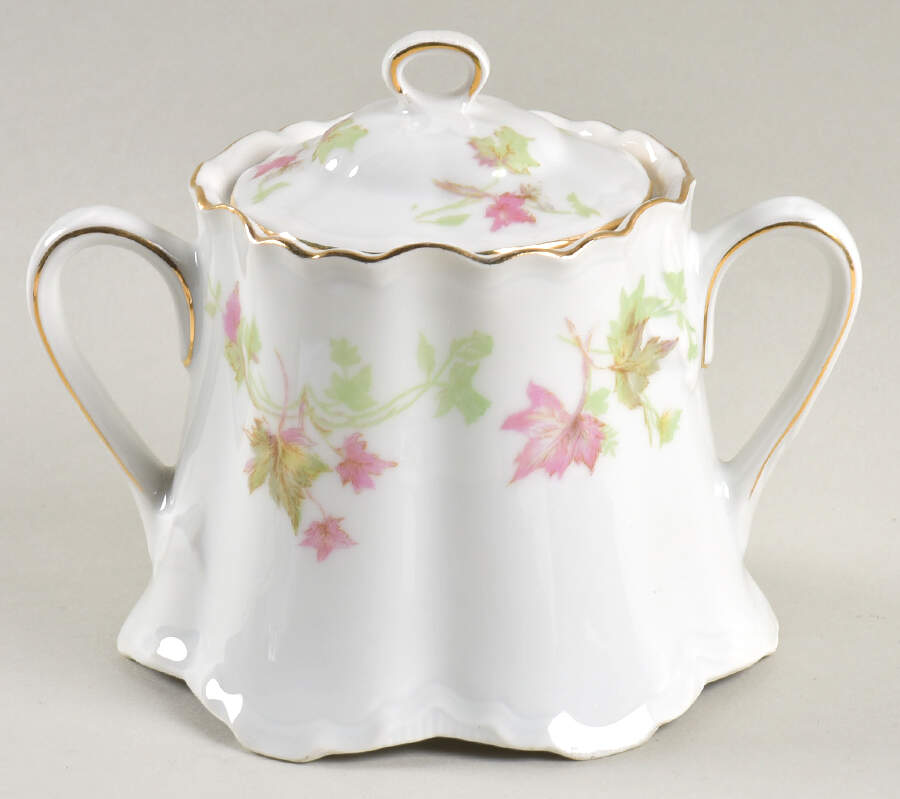 Maple Leaf (Scalloped) Sugar Bowl & Lid by Hutschenreuther-1