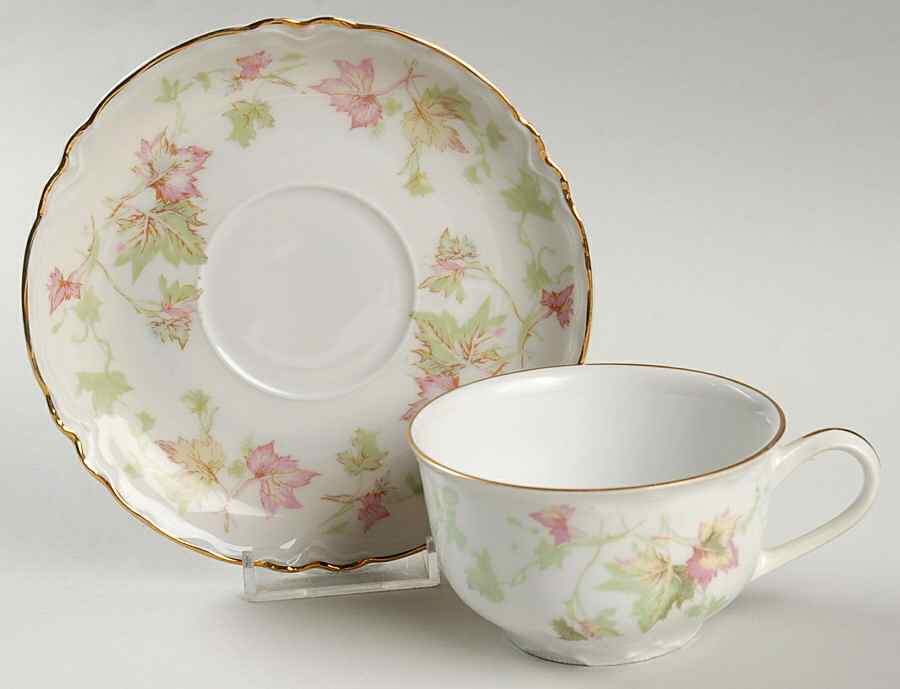 Maple Leaf (Scalloped) Flat Cup & Saucer Set by Hutschenreuther-1