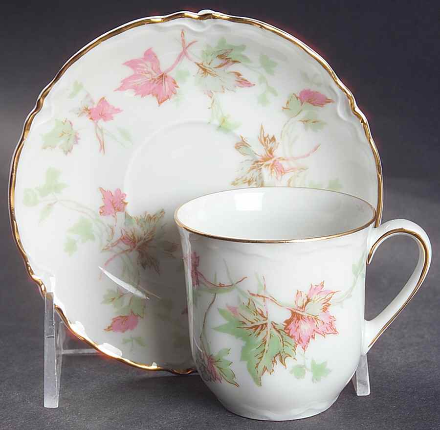Maple Leaf (Scalloped) Flat Demitasse Cup & Saucer Set by Hutschenreuther-1