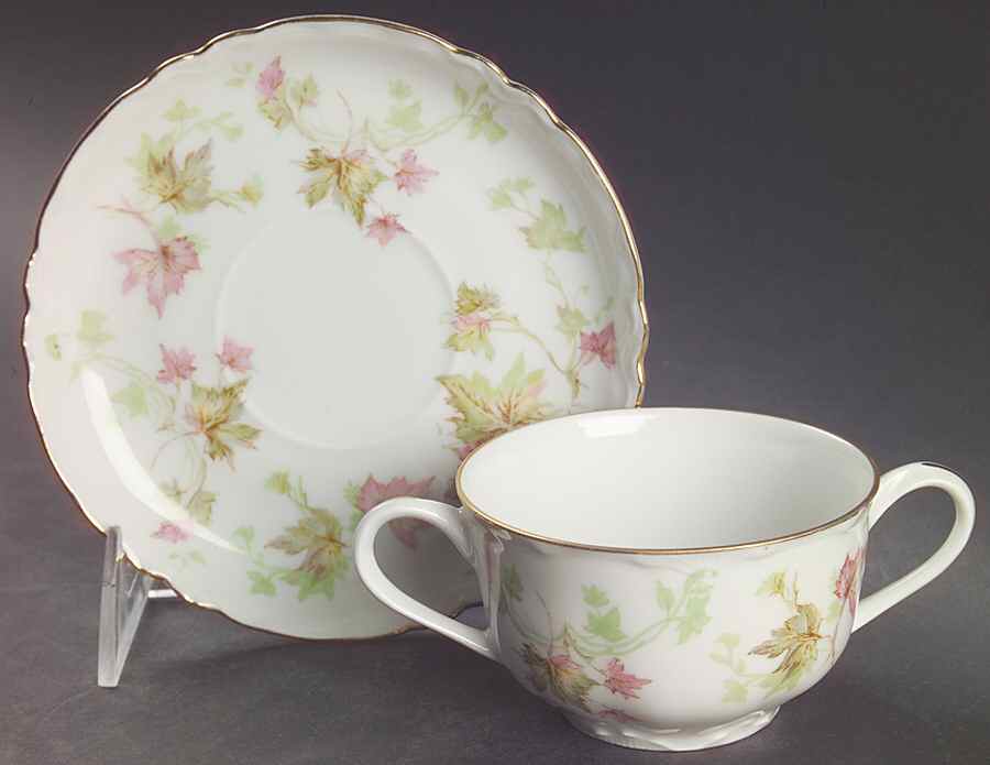 Maple Leaf (Scalloped) Flat Bouillon Cup & Saucer by Hutschenreuther-1