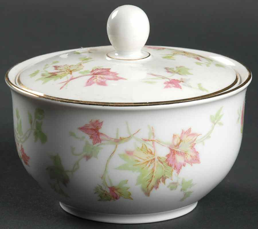 Maple Leaf (Smooth) Sugar Bowl & Lid by Hutschenreuther-1