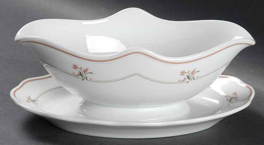 Marburg Gravy Boat with Attached Underplate by Hutschenreuther-1