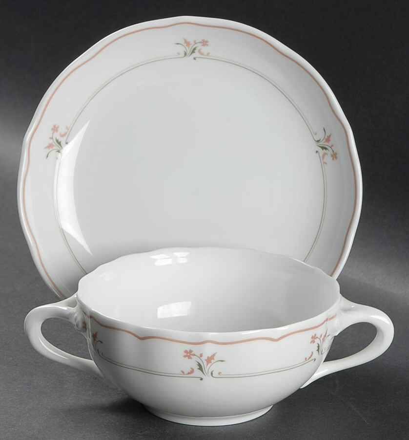 Marburg Flat Cream Soup Bowl & Saucer Set by Hutschenreuther-1