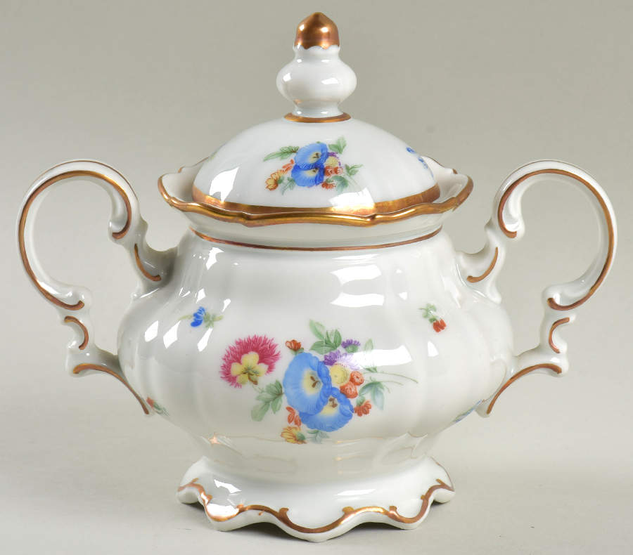 Mayfair (White, 7619) Sugar Bowl & Lid by Hutschenreuther-1