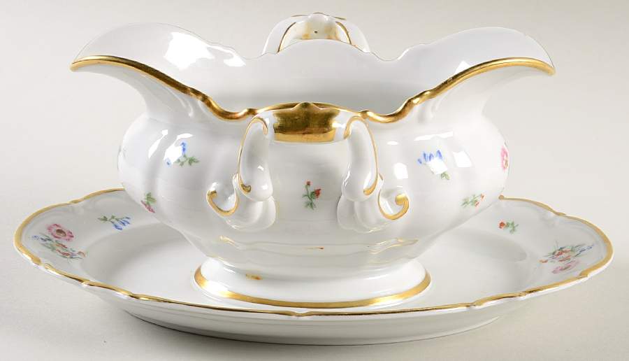 Mayfair (White, 7619) Gravy Boat with Attached Underplate by Hutschenreuther-1