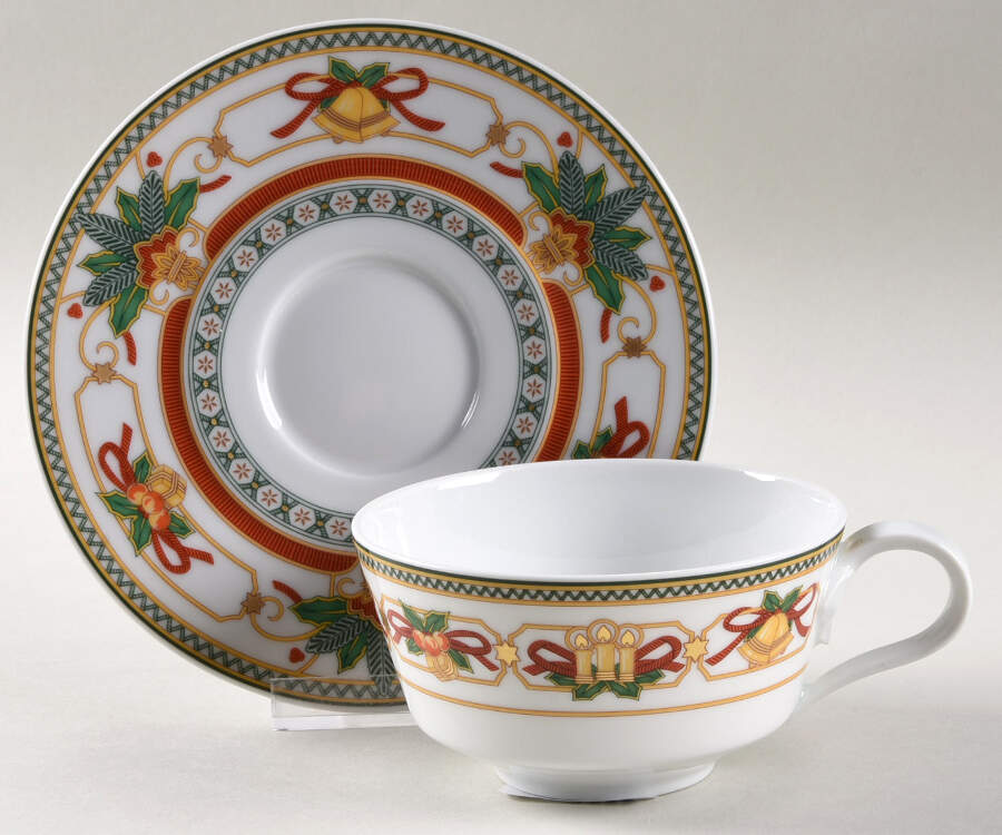 Merry Christmas Flat Cup & Saucer Set by Hutschenreuther-1