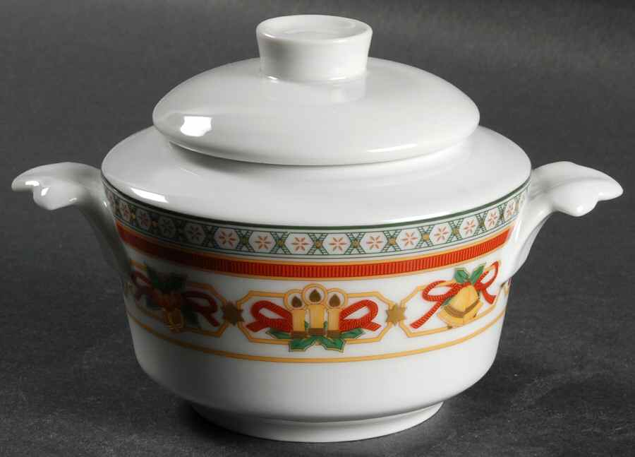 Merry Christmas Sugar Bowl & Lid by Hutschenreuther-1