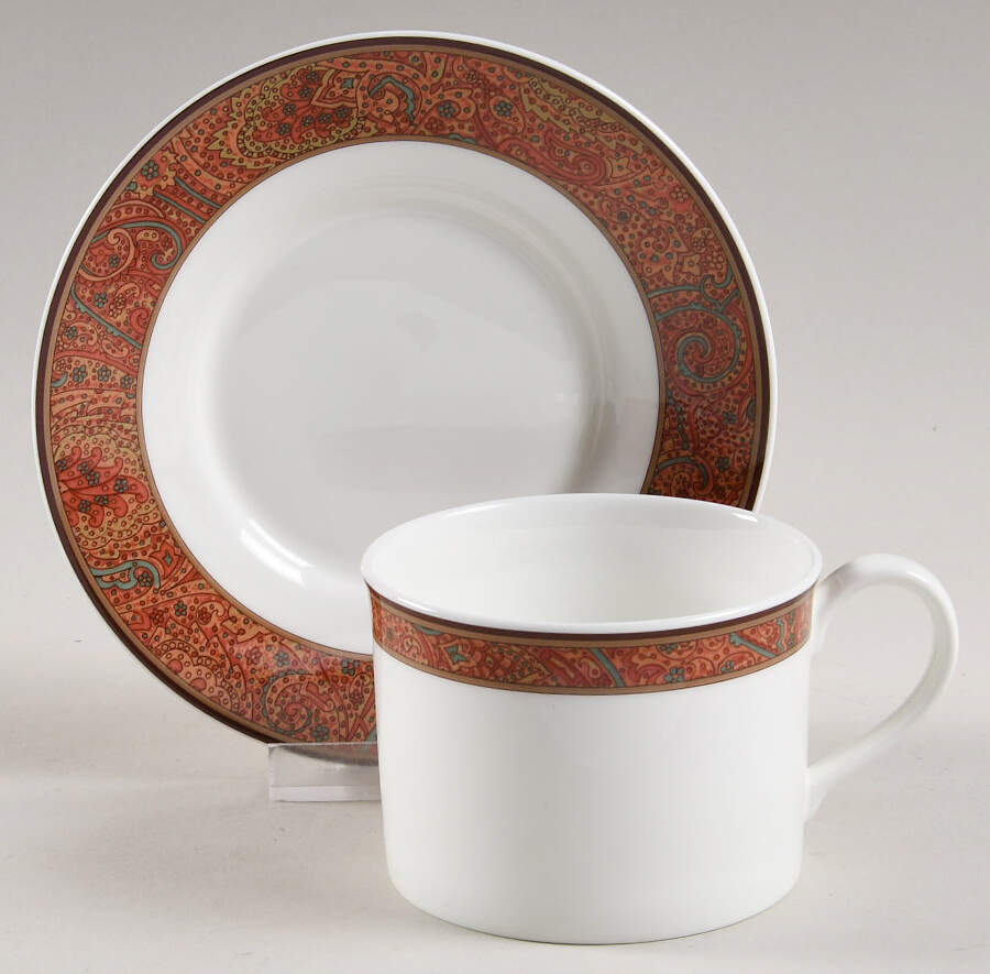 Medina Flat Cup & Saucer Set by Hutschenreuther-1