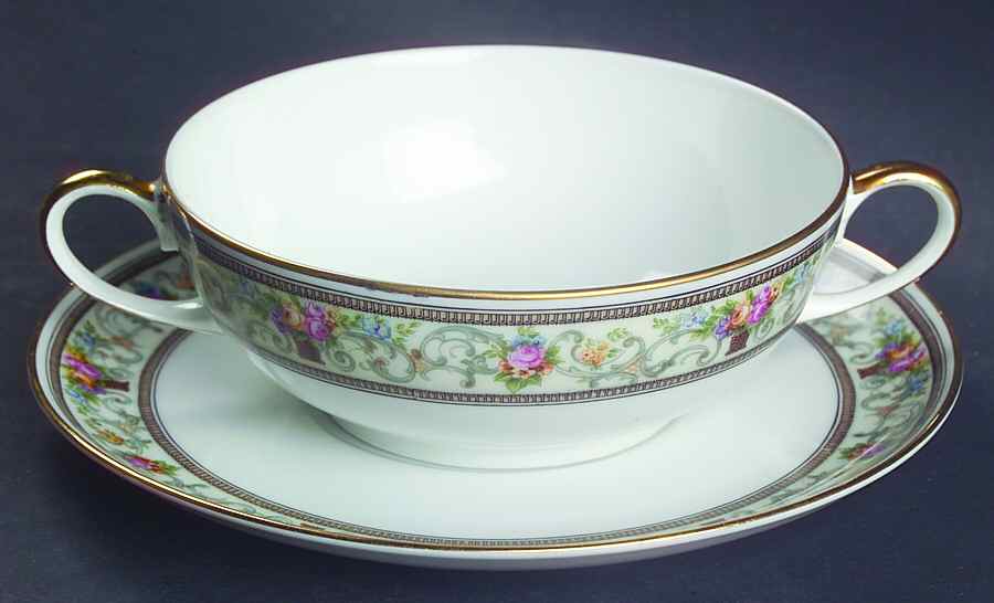The Meriden Footed Cream Soup Bowl & Saucer Set by Hutschenreuther-1