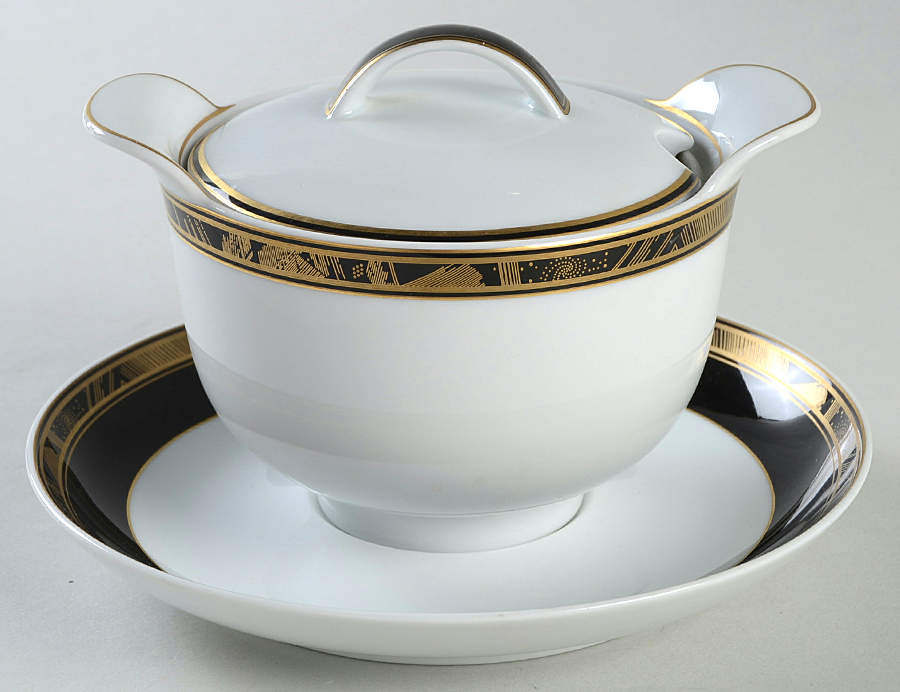 Milano (Galleria Line) Round Gravy Boat & Lid with Underlate by Hutschenreuther-1