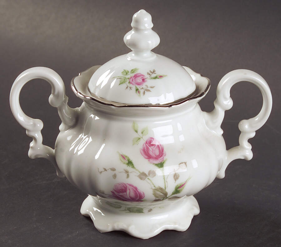 Moss Rose Sugar Bowl & Lid by Hutschenreuther-1