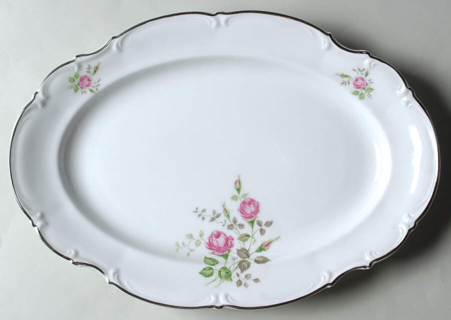 Moss Rose 15" Oval Serving Platter by Hutschenreuther-1