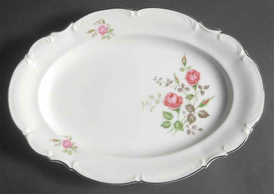 Moss Rose 12" Oval Serving Platter by Hutschenreuther-1