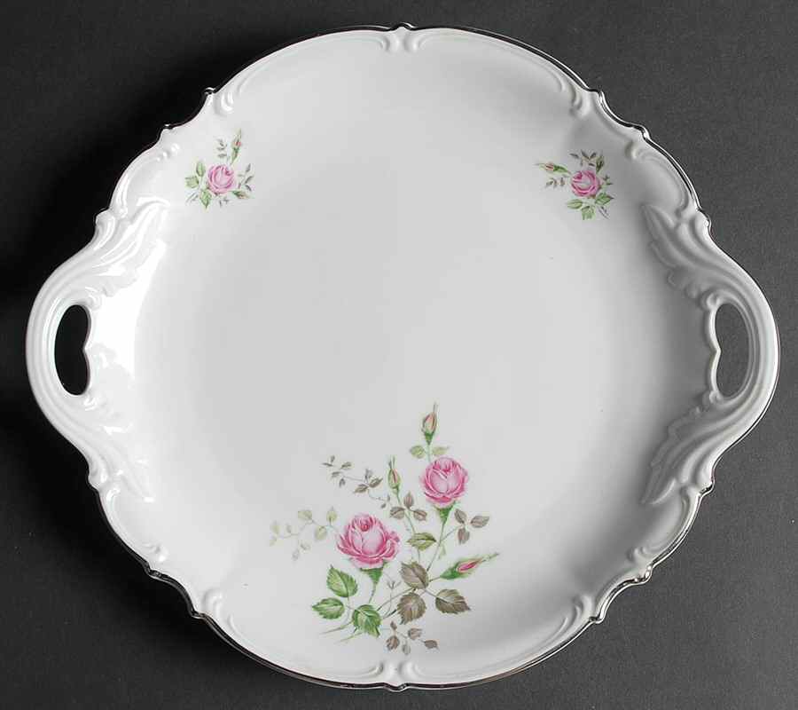 Moss Rose Handled Cake Plate by Hutschenreuther-1