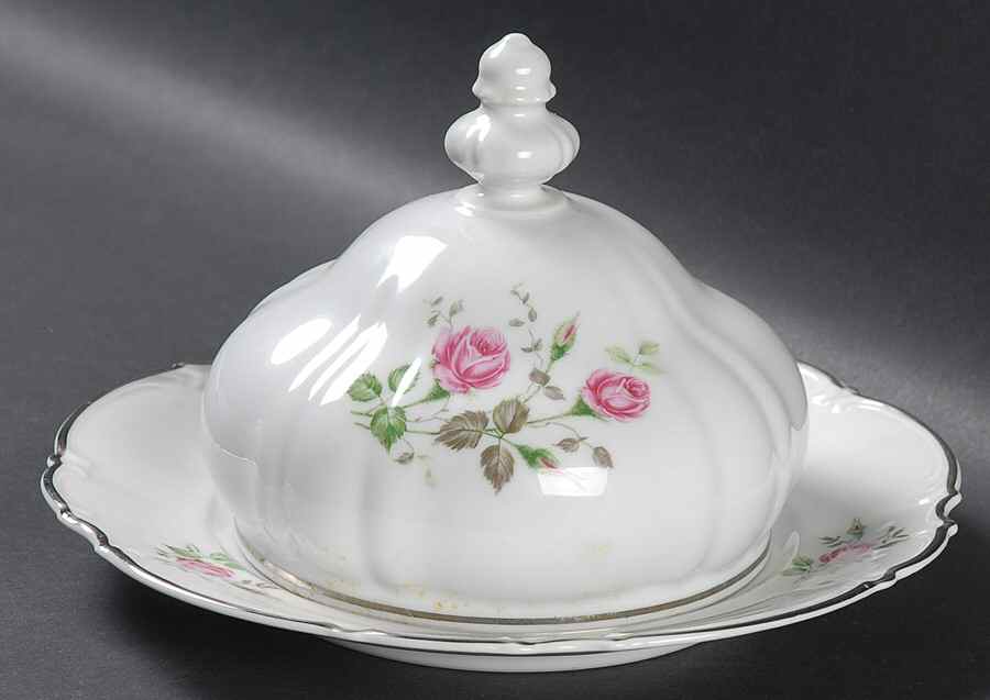 Moss Rose Round Covered Butter by Hutschenreuther-1