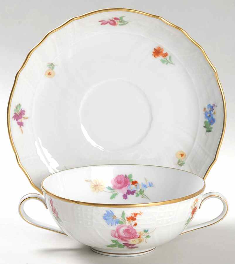 Moritzburg Flat Cream Soup Bowl & Saucer Set by Hutschenreuther-1