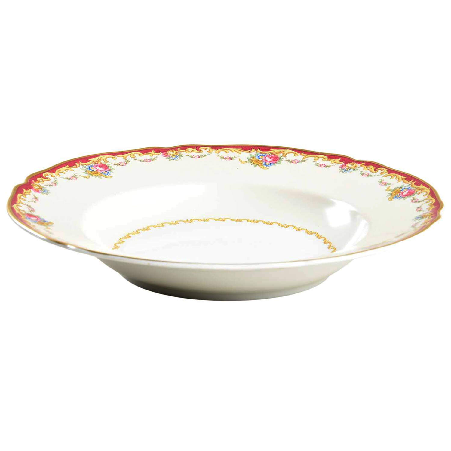 The Nanton White with Goldscroll Rim Soup Bowl by Hutschenreuther-1