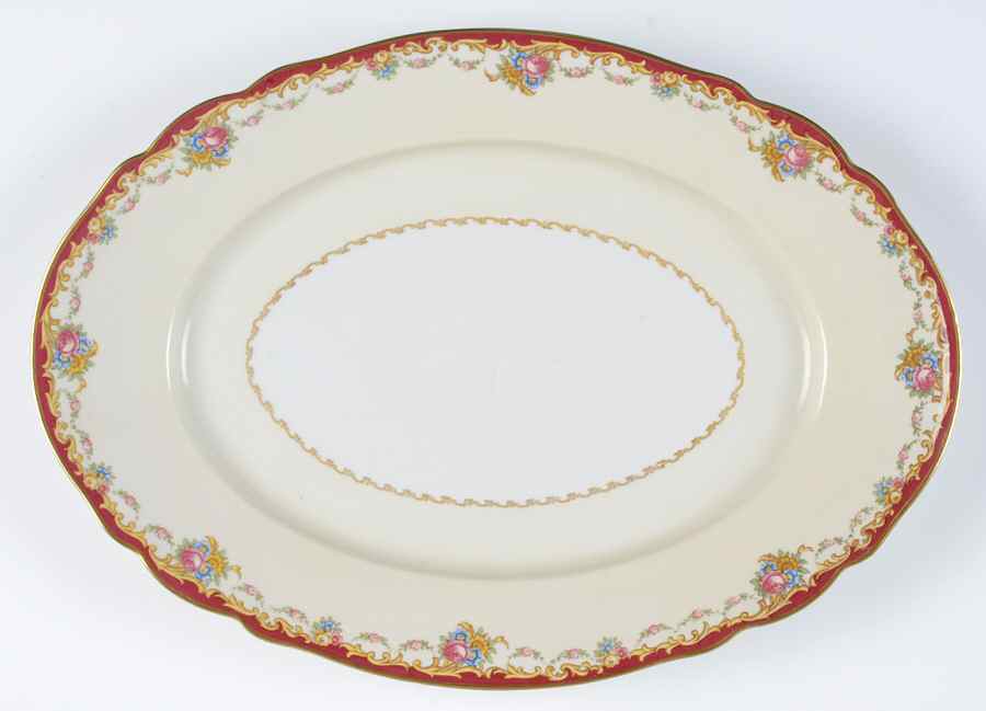 The Nanton White with Goldscroll 15" Oval Serving Platter by Hutschenreuther-1