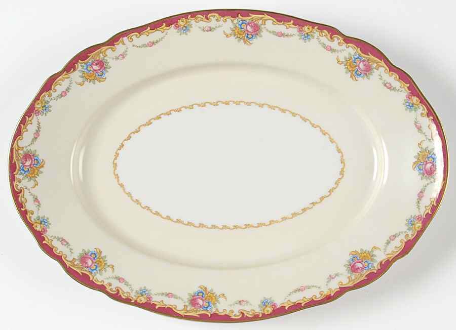 The Nanton White with Goldscroll 12" Oval Serving Platter by Hutschenreuther-1
