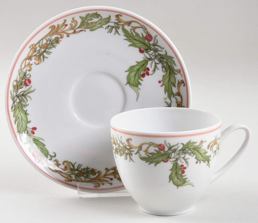 Noel (Rim Shape) Flat Cup & Saucer Set by Hutschenreuther-1