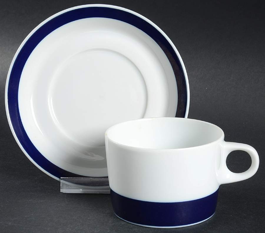 Novum Blue Flat Cup & Saucer Set by Hutschenreuther-1