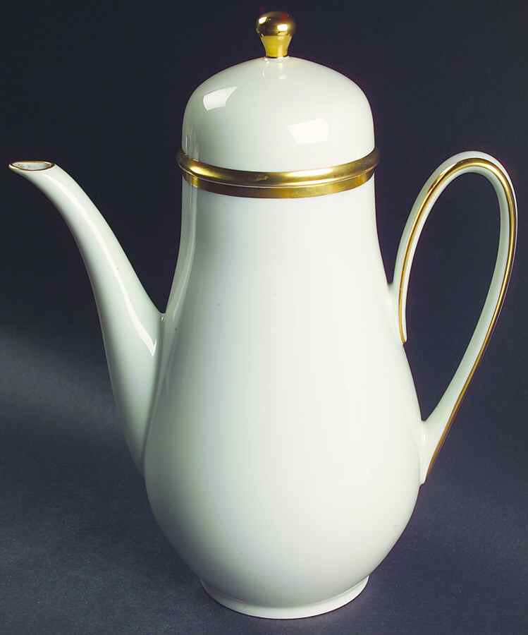Olivia Gold Cream (Coupe) Coffee Pot & Lid by Hutschenreuther-1