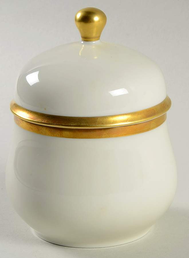 Olivia Gold Cream (Coupe) Sugar Bowl & Lid by Hutschenreuther-1