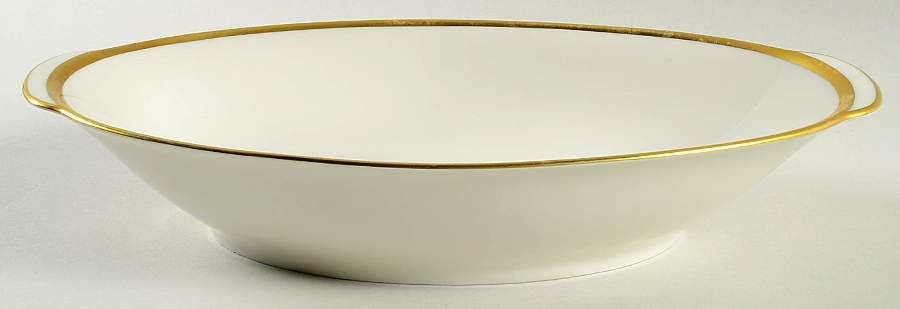 Olivia Gold Cream (Coupe) 12" Oval Vegetable Bowl by Hutschenreuther-1