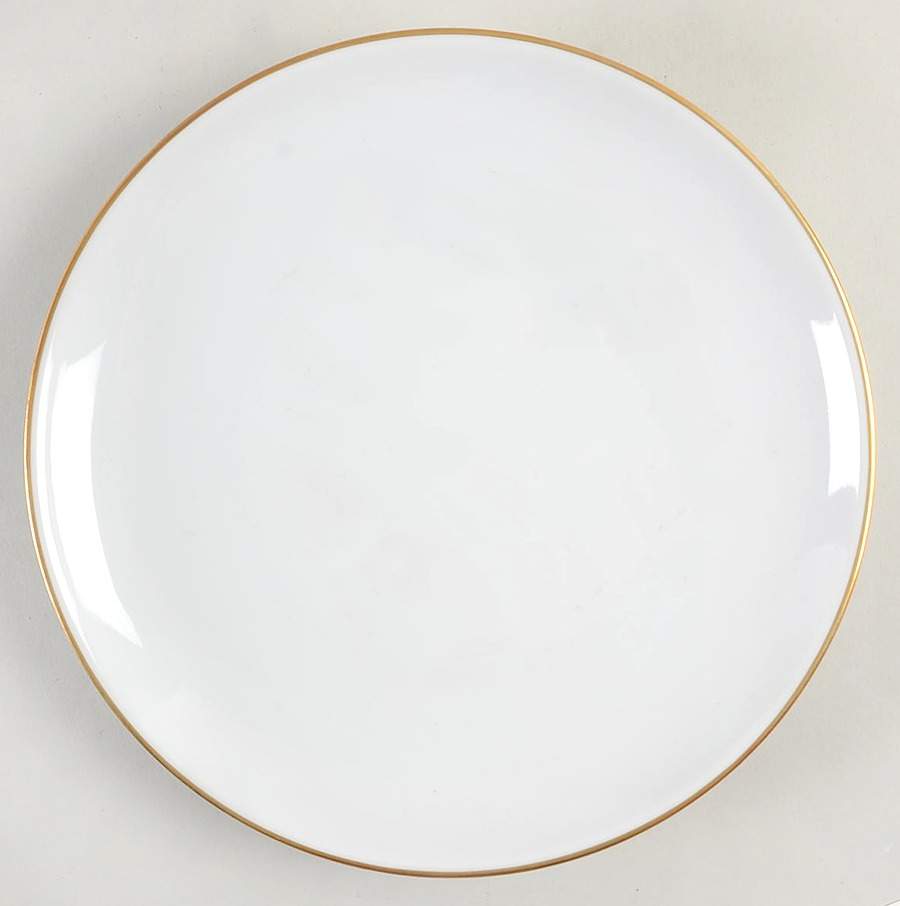 Olivia Gold White (Coupe) Luncheon Plate by Hutschenreuther-1